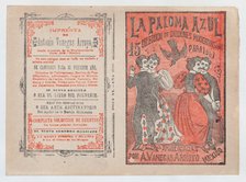 Cover for 'La Paloma Azul : Coleccion de Canciones Modernas Para 1901', two couples da..., ca. 1901. Creator: José Guadalupe Posada.