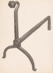 Andiron (one of pair), c. 1938. Creator: Salvatore Borrazzo.