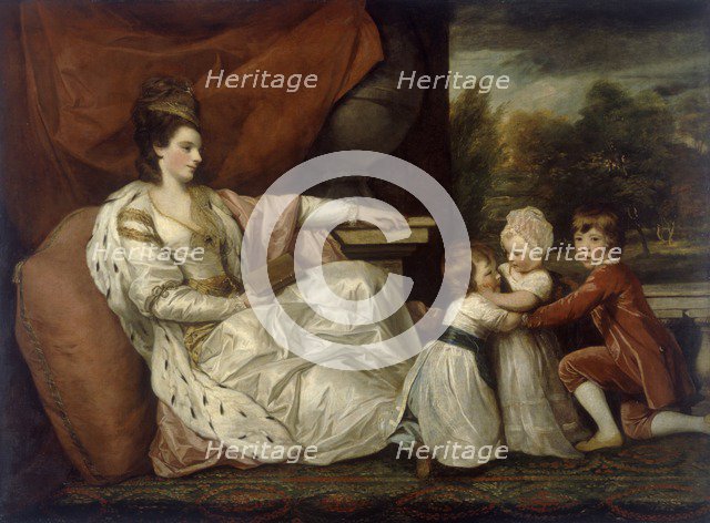 'Lady Charlotte Williams-Wynn and her three eldest children', 1778. Artist: Lady Charlotte Williams-Wynn