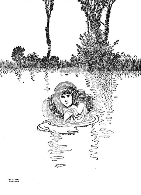 'So Elise Took Off Her Clothes and Stepped into the Water', c1930. Artist: W Heath Robinson.