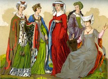 English noblewomen, 15th-16th century (1849).Artist: Edward May