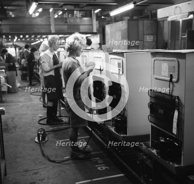 Fridge assembly line at the General Electric Company, Swinton, South Yorkshire, 1964.  Artist: Michael Walters