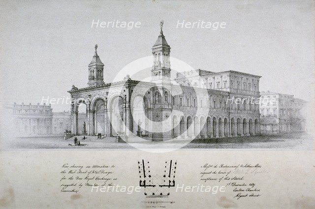 New Royal Exchange, City of London, 1839.       Artist: Anon