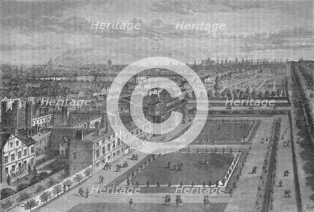 Old view of St James's Palace, Westminster, London, before the Great Fire of London, c1870 (1878). Artist: Joseph Swain.