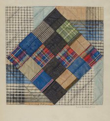 Silk Bed Quilt, c. 1941. Creator: Elgin Moncure Styll.