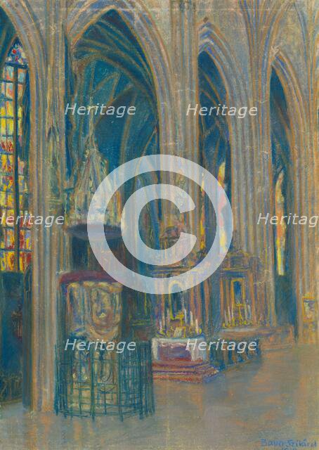 Inside the Kosice cathedral, 1919. Creator: Konstantin Bauer.