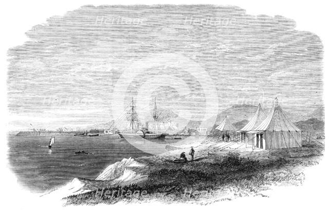 The Isle of Mussowah, in the Red Sea, the head-quarters of the Abyssinian Relief Mission, 1865. Creator: Unknown.