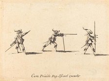 Taking the Firing Position with the Musket, 1634/1635. Creator: Jacques Callot.