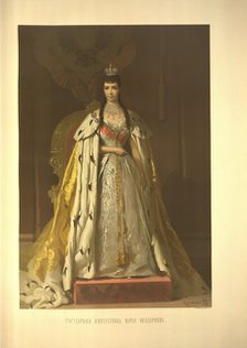 Coronation Portrait of Empress Maria Feodorovna, Princess Dagmar of Denmark (From the Coronation Alb Artist: Kramskoi, Ivan Nikolayevich (1837-1887)