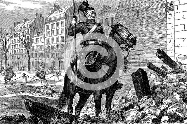 Occupation of Paris by the Germans after the Franco-Prussian War, March 1871. Artist: Unknown