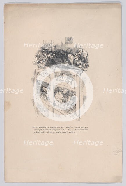 I had come to London to see a royal, but I only saw the back of another person's head. fro..., 1843. Creator: Jean Ignace Isidore Gerard.