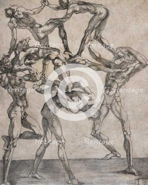 Pyramid of Six Men, mid-16th century. Creator: Juste de Juste.