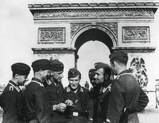 Occupying German troops at the Arc de Triomphe, Paris, June 1940. Artist: Unknown