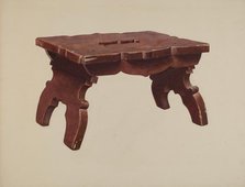 Pine Footstool, c. 1940. Creator: Henry Moran.