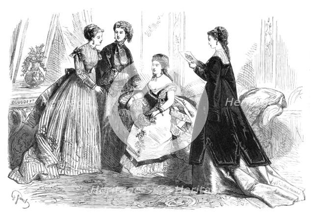 Paris fashions for March, 1868. Creator: Unknown.