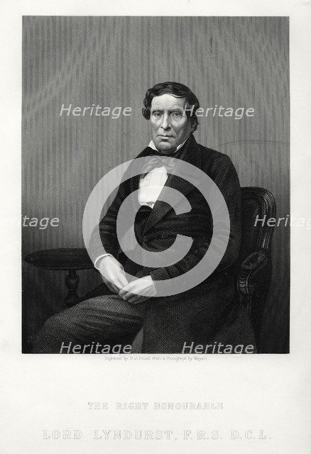 The Right Honourable John Singleton Copley, Lord Chancellor and politician, c1880. Artist: DJ Pound