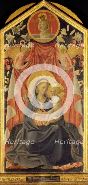 The Virgin and Child with Two Angels. Creator: Angelico, Fra Giovanni, da Fiesole (ca. 1400-1455).