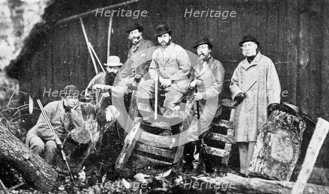 A royal shooting party at Windsor, 1870 (1910).Artist: Hills and Saunders