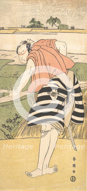 Onoe Matsusuke as a Man Standing on a Path through Rice Fields, ca. 1797. Creator: Katsukawa Shun'ei.
