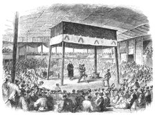 Sketches from Japan: wrestling at Osaka, 1868. Creator: Unknown.