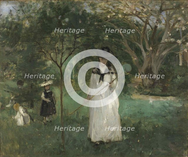 Chasse aux papillons (The Butterfly Hunt), 1874. Creator: Morisot, Berthe (1841-1895).