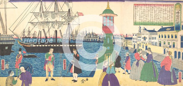 Paris, France, 1862 (Bunkyu 2, 6th month). Creator: Utagawa Yoshitora.