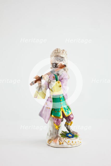 Flute Player for the Monkey Band, Meissen, c. 1765. Creators: Meissen Porcelain, Johann Joachim Kaendler.