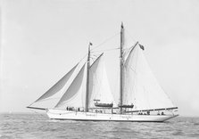 The schooner 'Dwyn-Wen', 1914. Creator: Kirk & Sons of Cowes.