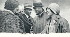 'Greeting Maori Guides', 1927 (1937). Artist: Unknown.