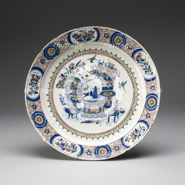 Plate, Delft, c. 1700. Creator: Delftware.