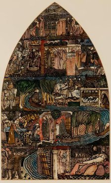 St Frideswide - Design for Stained Glass Window, Christchurch Oxford, 1859. Creator: Sir Edward Coley Burne-Jones.