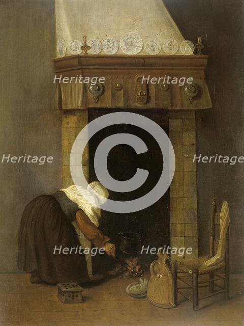 Woman at the Hearth, 1654-1662. Creator: Jacobus Vrel.