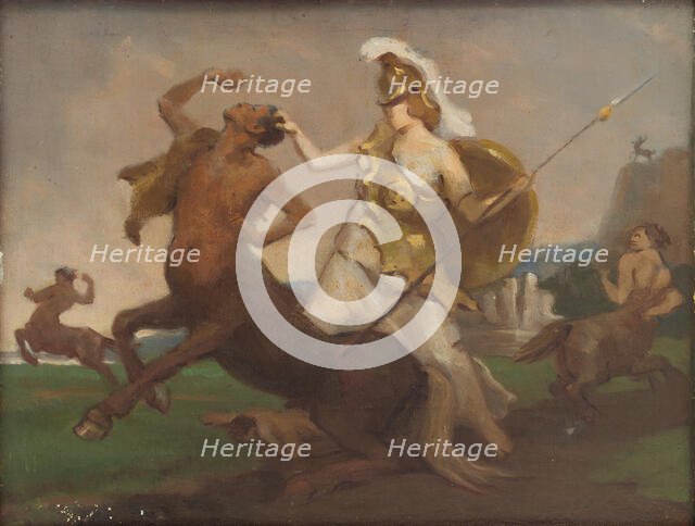 Palas Athena in Fight against Centaurs, 1917. Creator: Milan Thomka Mitrovsky.