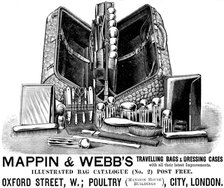 Advertisement for Mappin & Webb’s Travelling Bags & Dressing Cases, 1890. Creator: Unknown.
