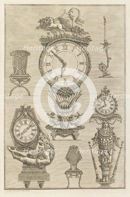 Designs for clocks, 1769.  Creator: Giovanni Battista Piranesi.