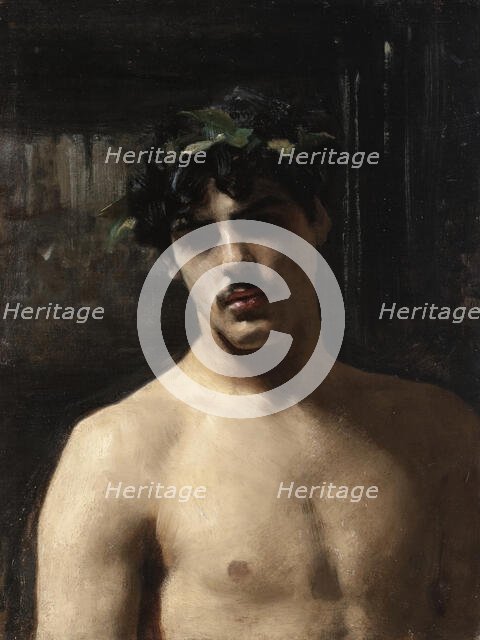 Man Wearing Laurels, between 1874 and 1880. Creator: John Singer Sargent.