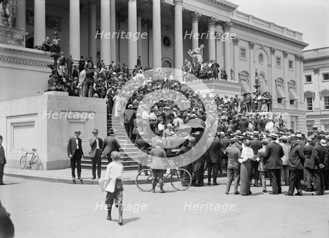 Jacob 'General' Coxey Speaking On The Steps of Capitol, 1914. Creator: Harris & Ewing.