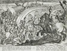 Civilis' Troops Crossing the Maas River, published 1612. Creator: Antonio Tempesta.