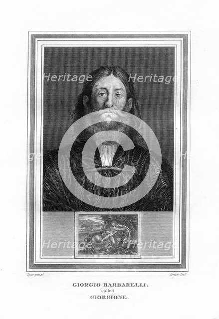 Giorgione, Italian High Renaissance painter, (1825).Artist: John Corner