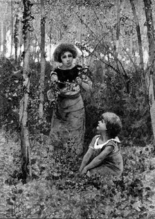 Gathering Ivy for Ball Dresses, drawn by H. Caffieri, 1890. Creator: Lascelles.