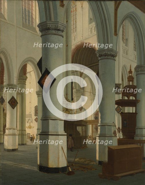 Interior of the Oude Kerk, Delft, 1660. Creator: Hendrik Cornelisz. van Vliet.