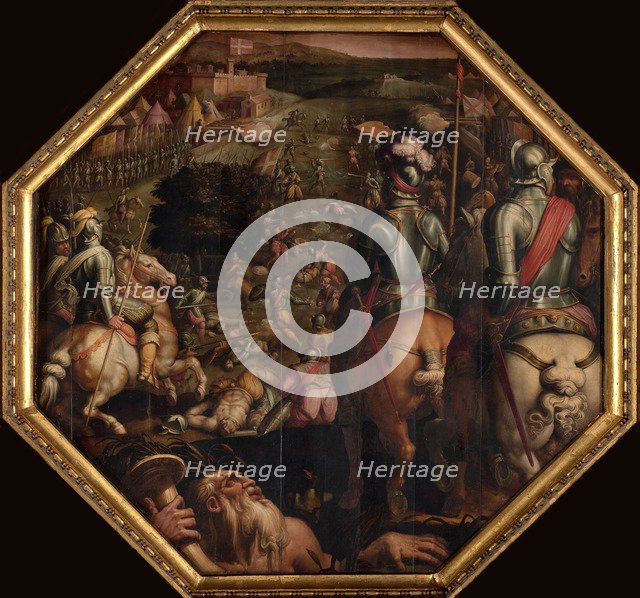 The Battle of Marciano in Val di Chiana, 1563-1565. Artist: Vasari, Giorgio (1511-1574)