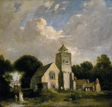 'St Mary's Church, Willesden', c1820. Artist: Unknown