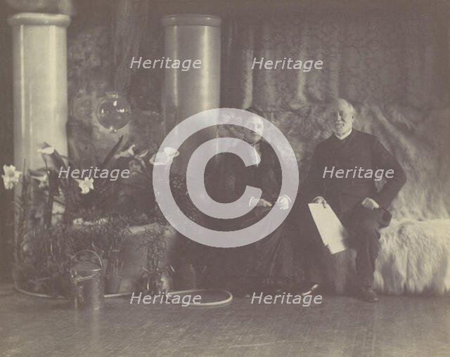 Mr. and Mrs. Charles E. Tiffany in Louis C. Tiffany's Studio, ca. 1890. Creator: George Collins Cox.