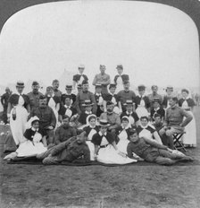 Medical staff and nurses of general hospital No 9, Bloemfontein, South Africa, Boer War, 1901. Artist: Underwood & Underwood