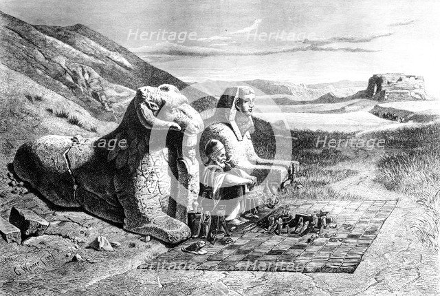 'Merchant of Antiquites, Louqsor, Karnack, Egypt', 1871. Artist: G Werner