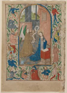 Leaf from a Book of Hours: The Annunciation, 1470s. Creator: Unknown.