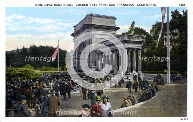 Municipal Band Stand, Golden Gate Park, San Francisco, California, USA, 1921. Artist: Unknown