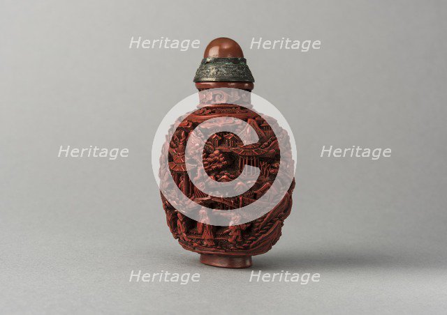 Lacquer snuff bottle, China, Qing dynasty, 1644-1911. Creator: Unknown.