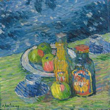 Still Life with Bottles and Fruit, 1900. Creator: Alexei Jawlensky.